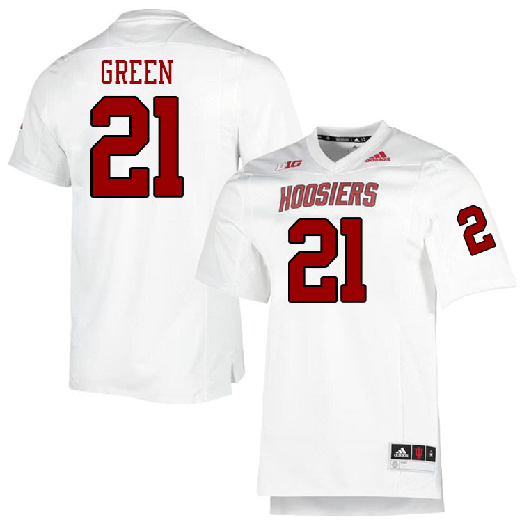 Men #21 Elijah Green Indiana Hoosiers College Football Jerseys Stitched-Retro White